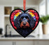Cockapoo Black Stained Glass Effect Heart Suncatcher